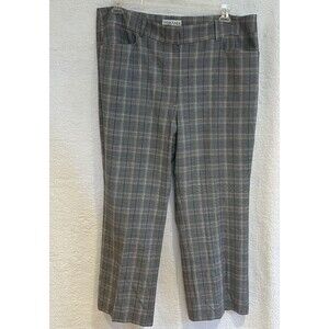 Tahama Nancy Haley Women’s Gray Blue White Plaid Pants W/ Pockets Size 16